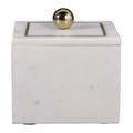 Marble Modern Storage Box with Removable Lid - White, 5 in.