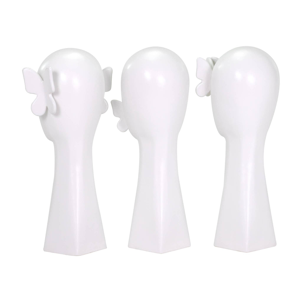White Butterfly Sculptures - Set of 3