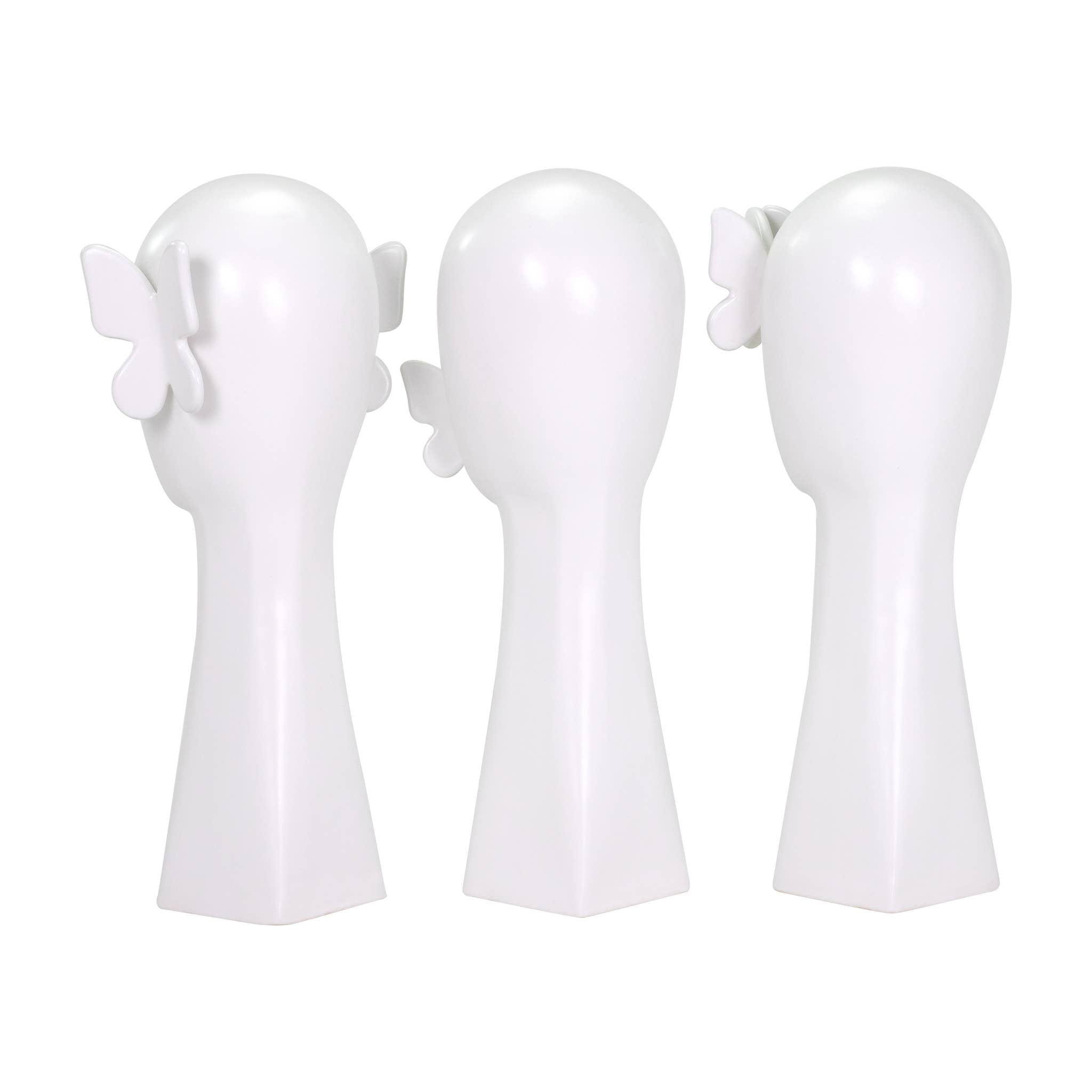 White Butterfly Sculptures - Set of 3